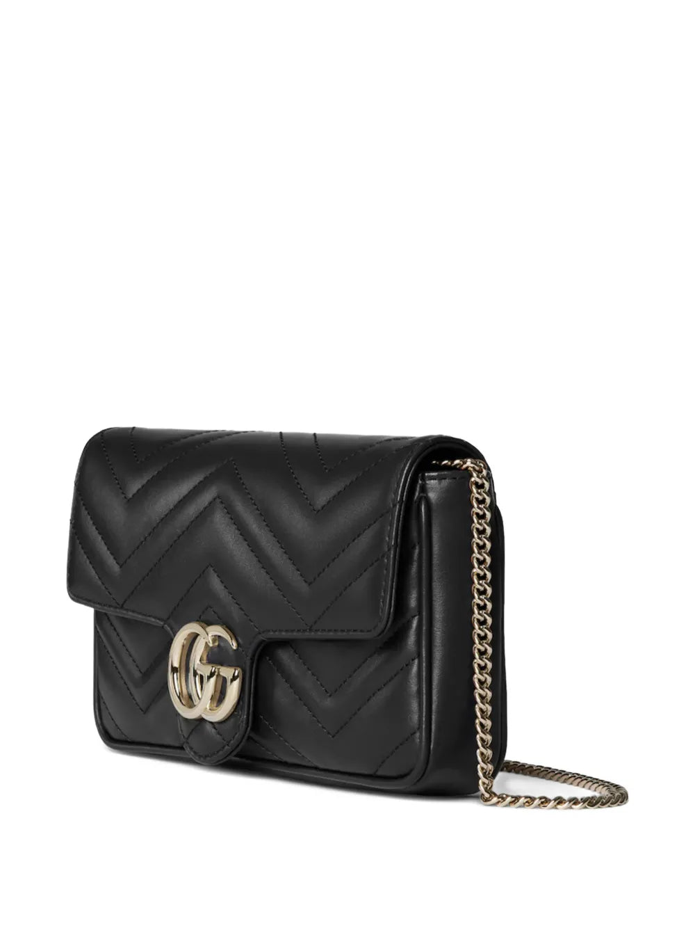Gucci Small Gg Marmont Chevron Chain Shoulder Bag