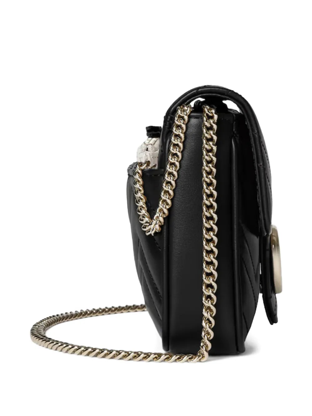 Gucci Small Gg Marmont Chevron Chain Shoulder Bag