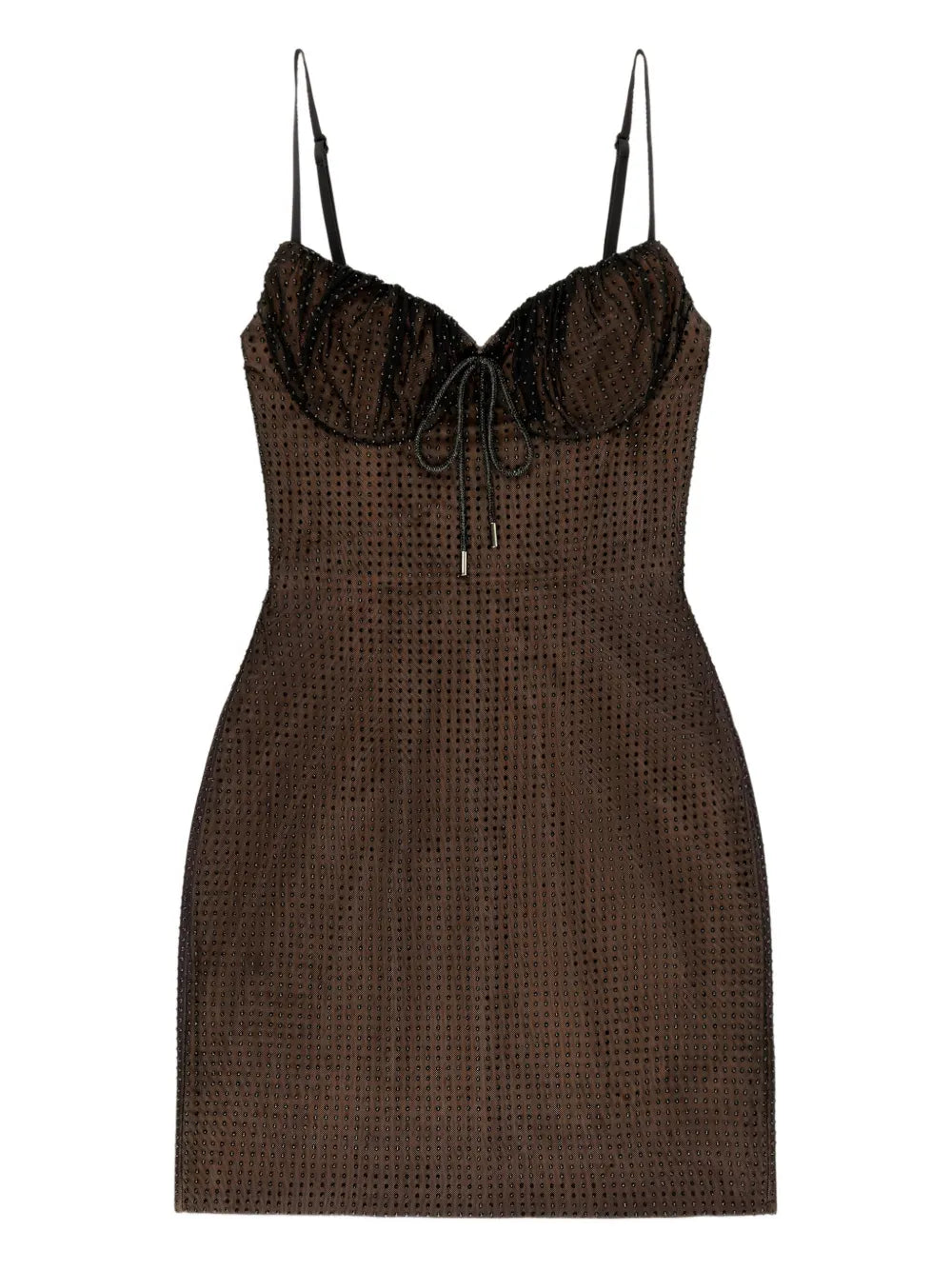 Area Crystal Hotfix Mini Dress