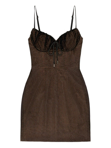 Area Crystal Hotfix Mini Dress