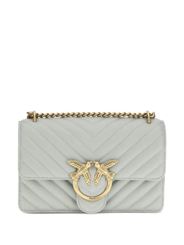 Pinko Love Chevron Bird Ring Leather Shoulder Bag