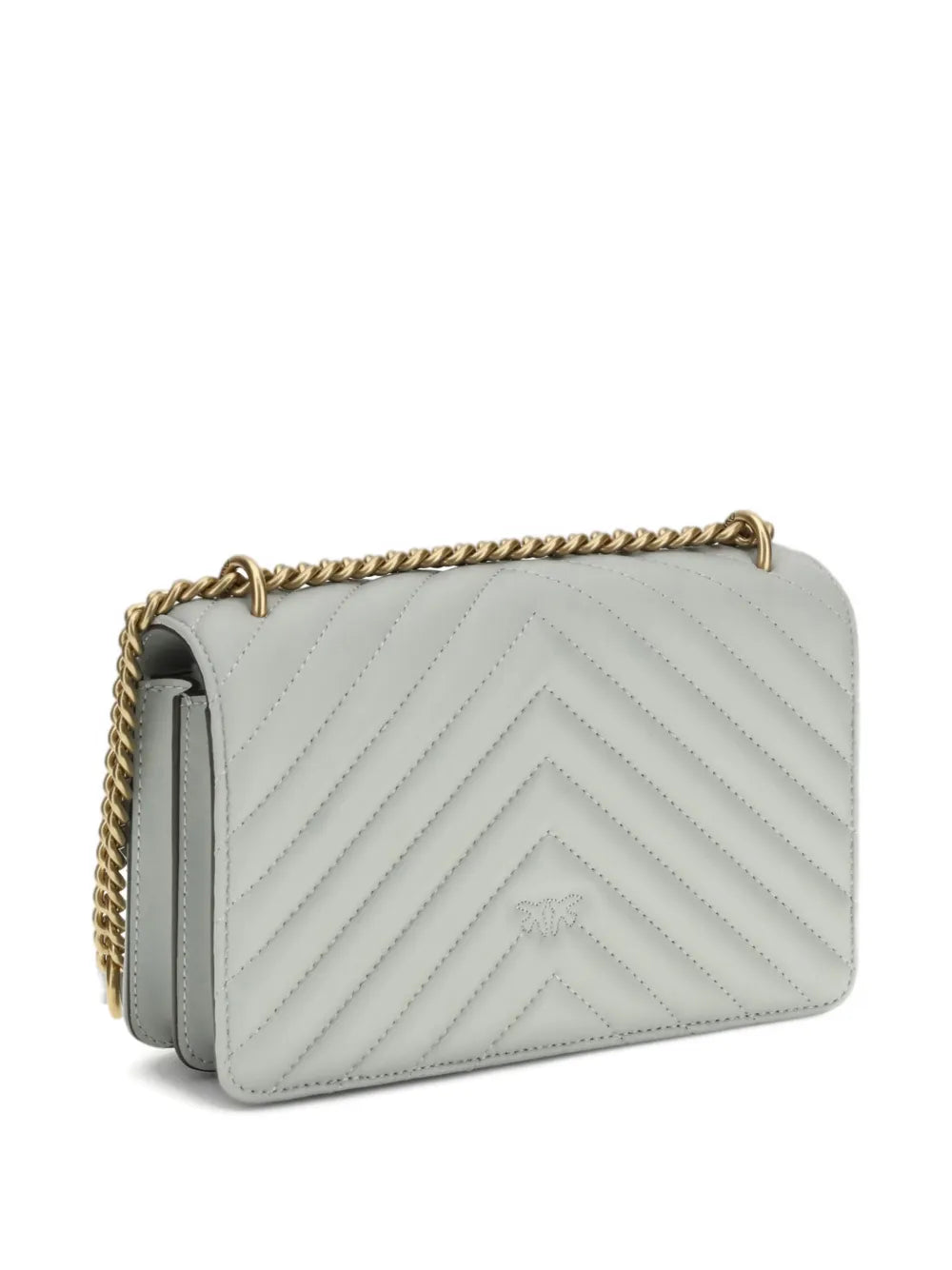 Pinko Love Chevron Bird Ring Leather Shoulder Bag