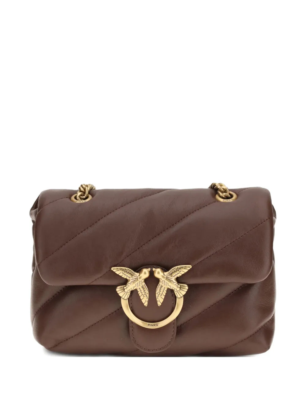 Pinko Love Quilted Chain Leather Shoulder Bag