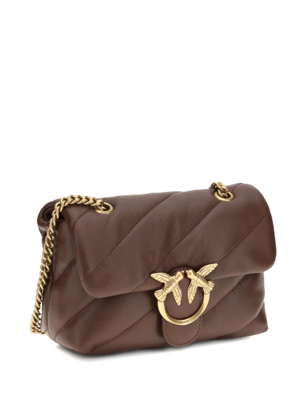 Pinko Love Quilted Chain Leather Shoulder Bag