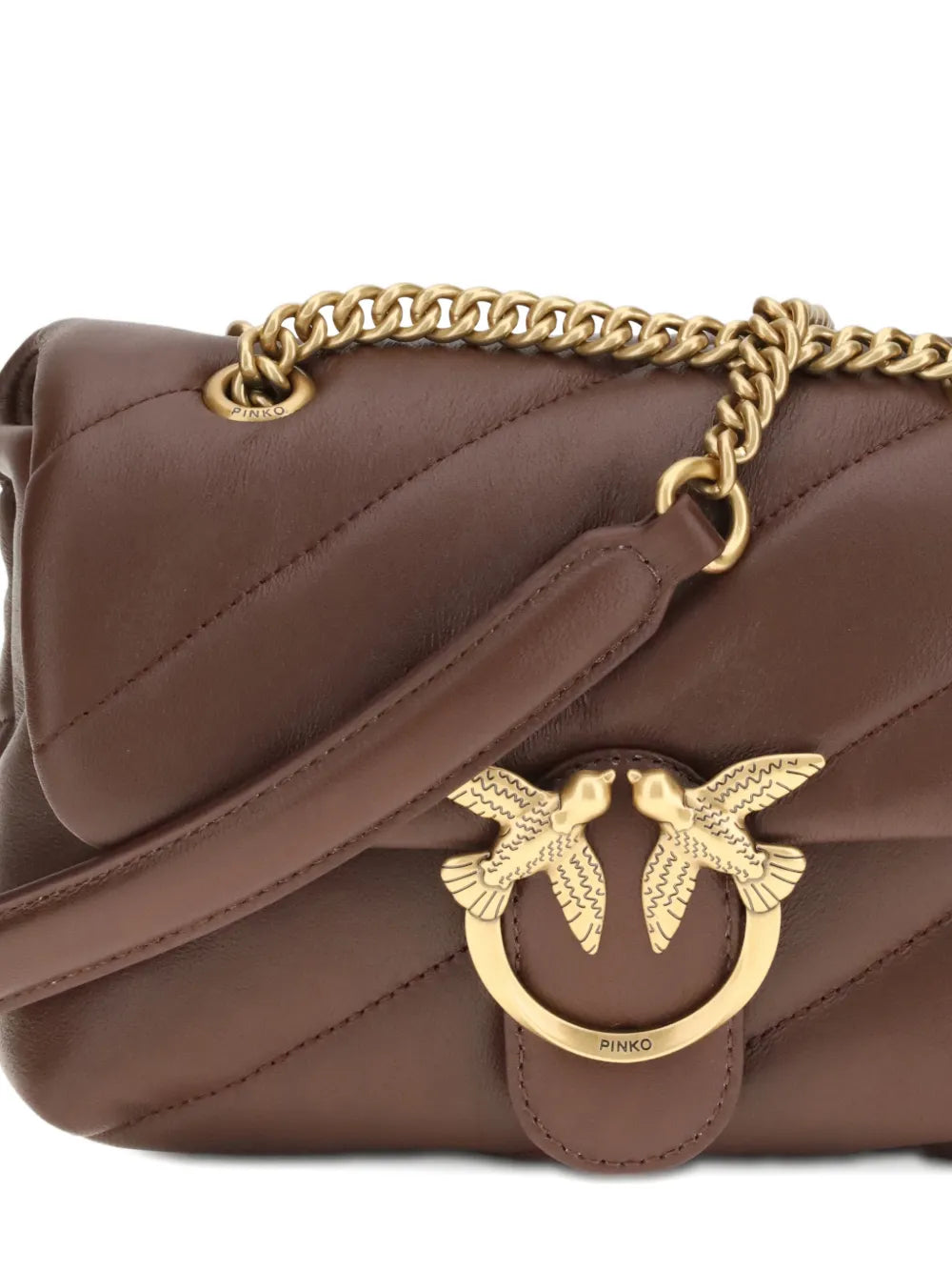 Pinko Love Quilted Chain Leather Shoulder Bag