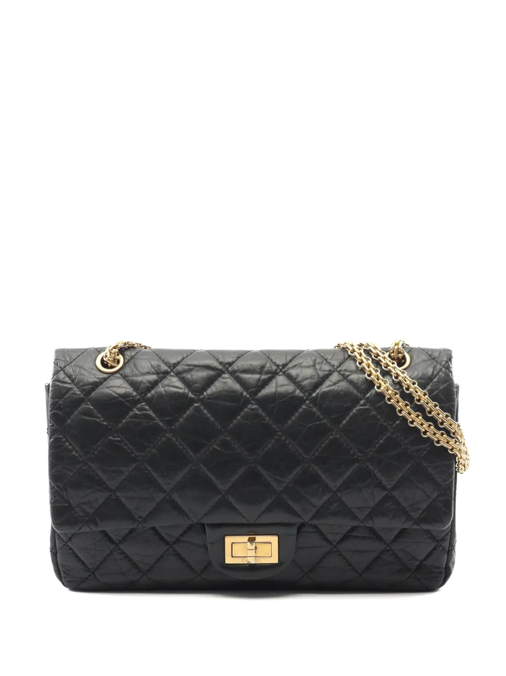 Chanel Pre Owned 2013 2014 Reissue 255 Aged Calfskin Double Flap 227 Shoulder Bag