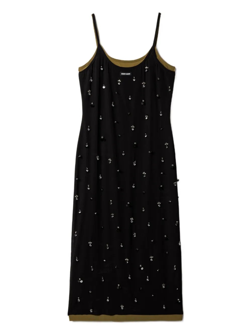 Miu Miu Embroidered Stretch Midi Dress