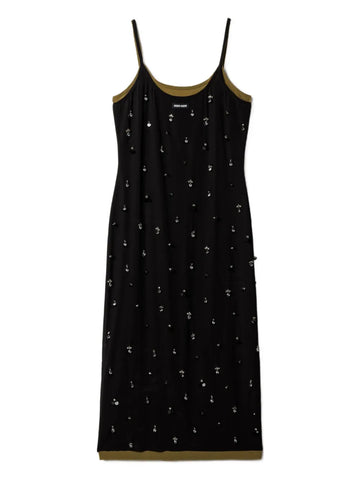 Miu Miu Embroidered Stretch Midi Dress