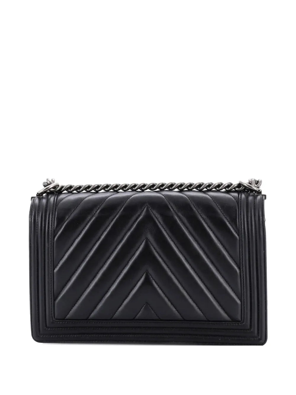 Chanel Pre Owned Boy Flap Bag Chevron Calfskin New Medium Shoulder Bag