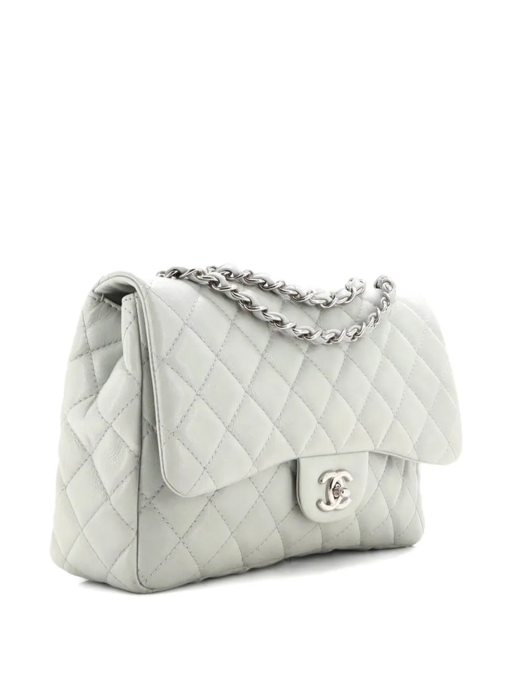 Chanel Pre Owned Classic Single Flap Bag Quilted Caviar Jumbo Shoulder Bag