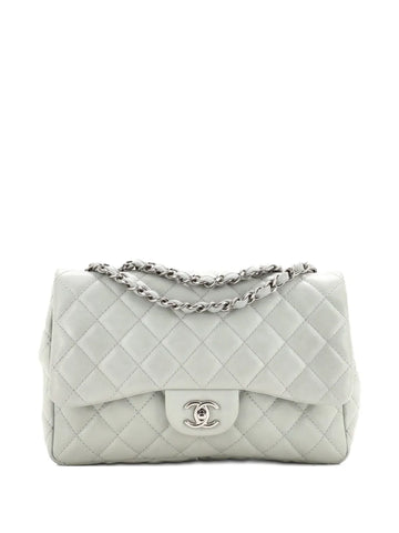Chanel Pre Owned Classic Single Flap Bag Quilted Caviar Jumbo Shoulder Bag