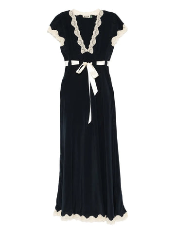 Rixo Marlice Lace Detail Tie Detail Midi Dress