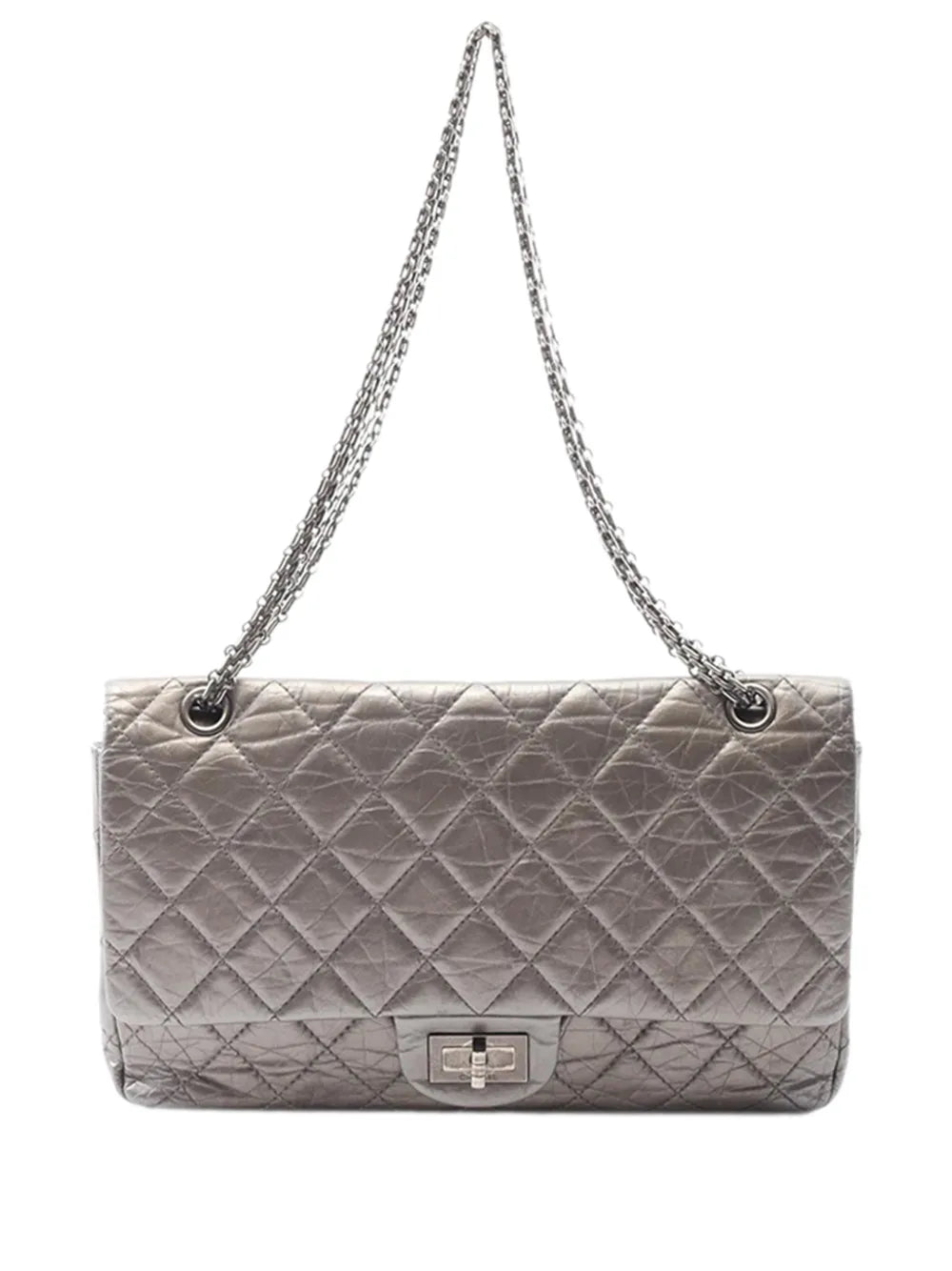 Chanel Pre Owned 2012 2013 Maxi Aged Calfskin Reissue 255 Double Flap Bag Shoulder Bag