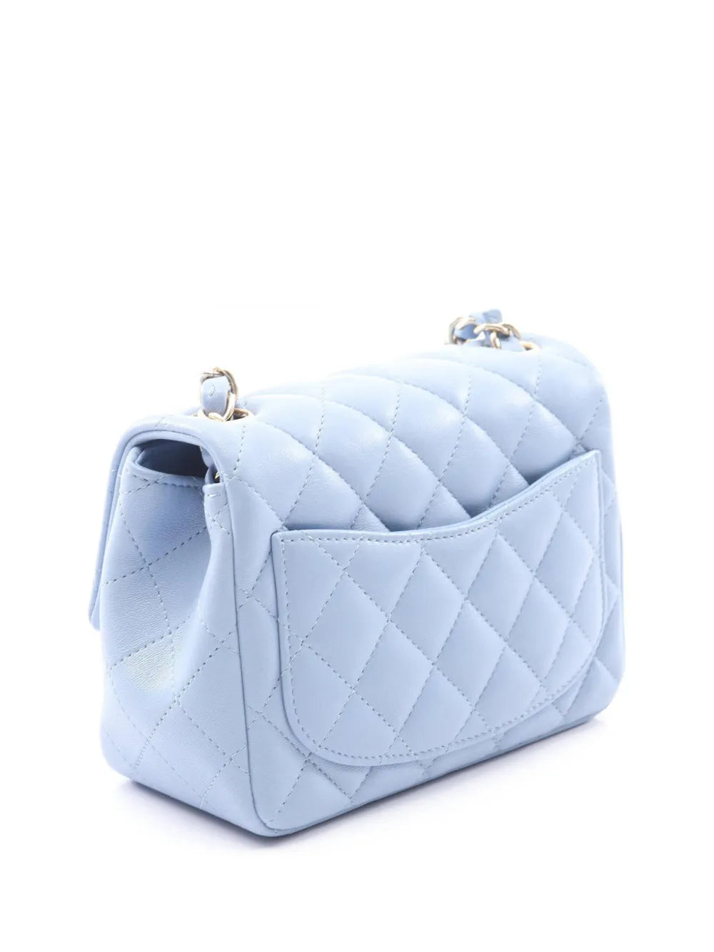 Chanel Pre Owned 2020 Mini Square Classic Lambskin Single Flap Shoulder Bag
