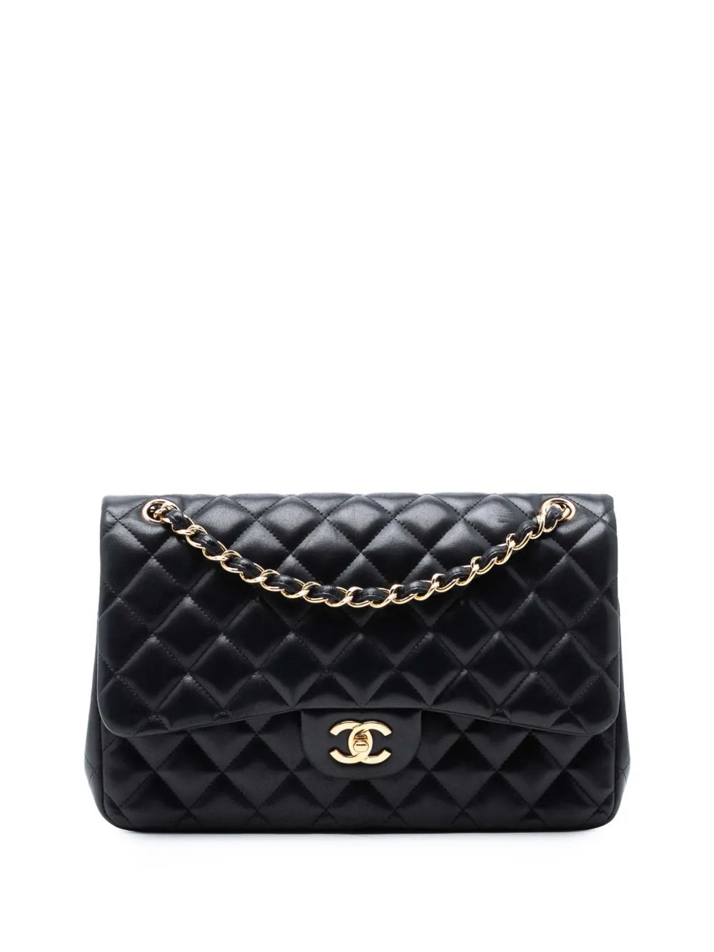 Chanel Pre Owned 2011 Jumbo Classic Lambskin Double Flap Shoulder Bag