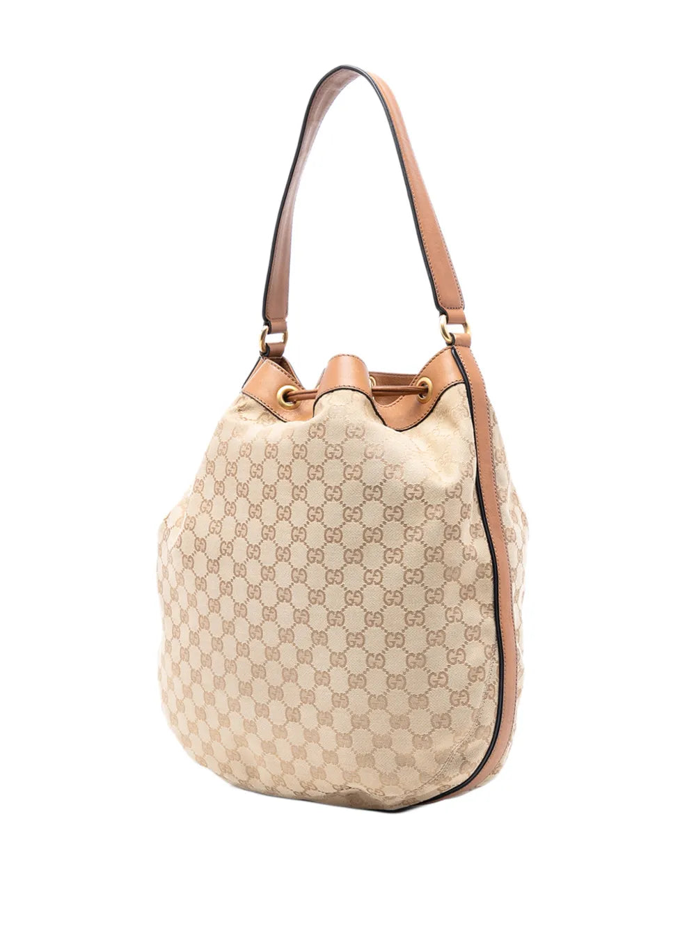 Gucci Pre Owned 2016 2025 Gg Canvas Web Rania Drawstring Hobo Bag