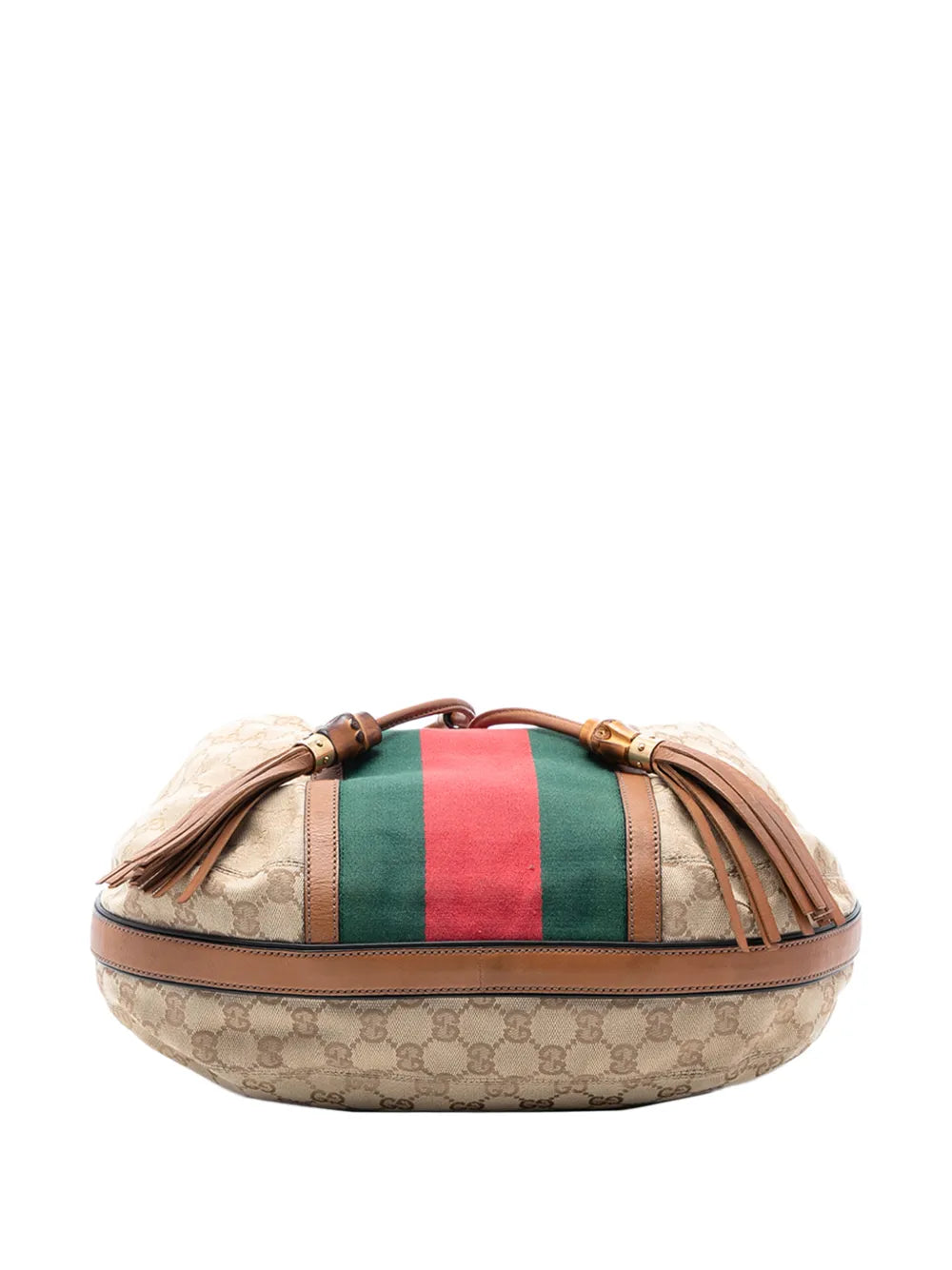 Gucci Pre Owned 2016 2025 Gg Canvas Web Rania Drawstring Hobo Bag