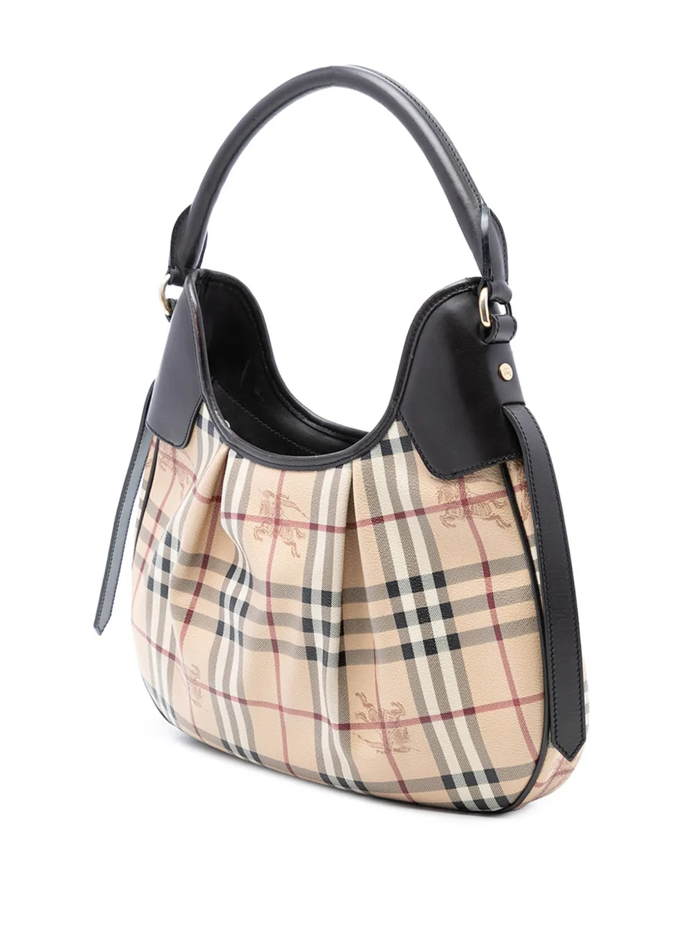 Burberry Pre Owned 2000 2010 Haymarket Check Coated Canvas Brooklyn Hobo Bag