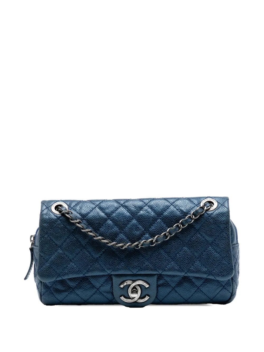 Chanel Pre Owned 2012 Medium Quilted Iridescent Caviar Easy Flap Shoulder Bag