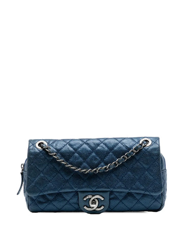 Chanel Pre Owned 2012 Medium Quilted Iridescent Caviar Easy Flap Shoulder Bag