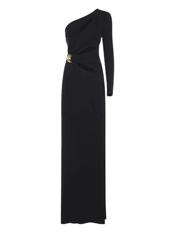 Elisabetta Franchi One Shoulder Cut Out Detail Maxi Dress