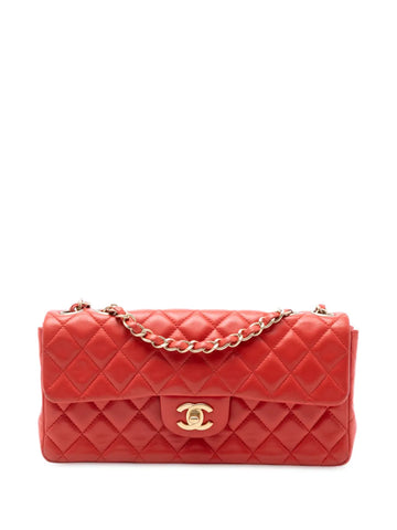 Chanel Pre Owned 2009 2010 Classic Lambskin East West Single Flap Shoulder Bag