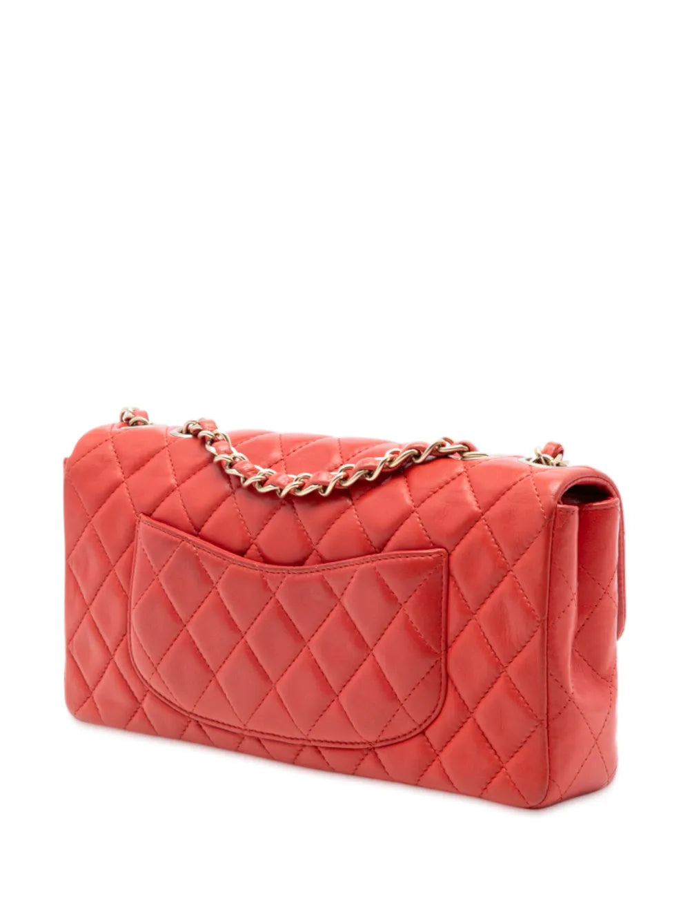 Chanel Pre Owned 2009 2010 Classic Lambskin East West Single Flap Shoulder Bag
