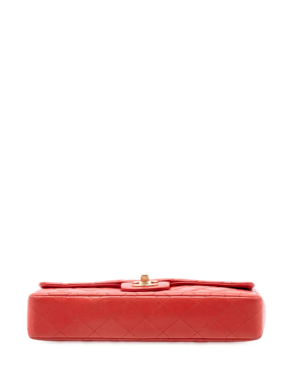 Chanel Pre Owned 2009 2010 Classic Lambskin East West Single Flap Shoulder Bag