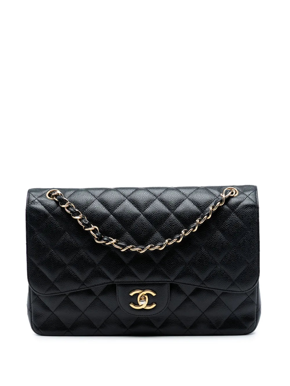 Chanel Pre Owned 2013 2014 Jumbo Classic Caviar Double Flap Shoulder Bag
