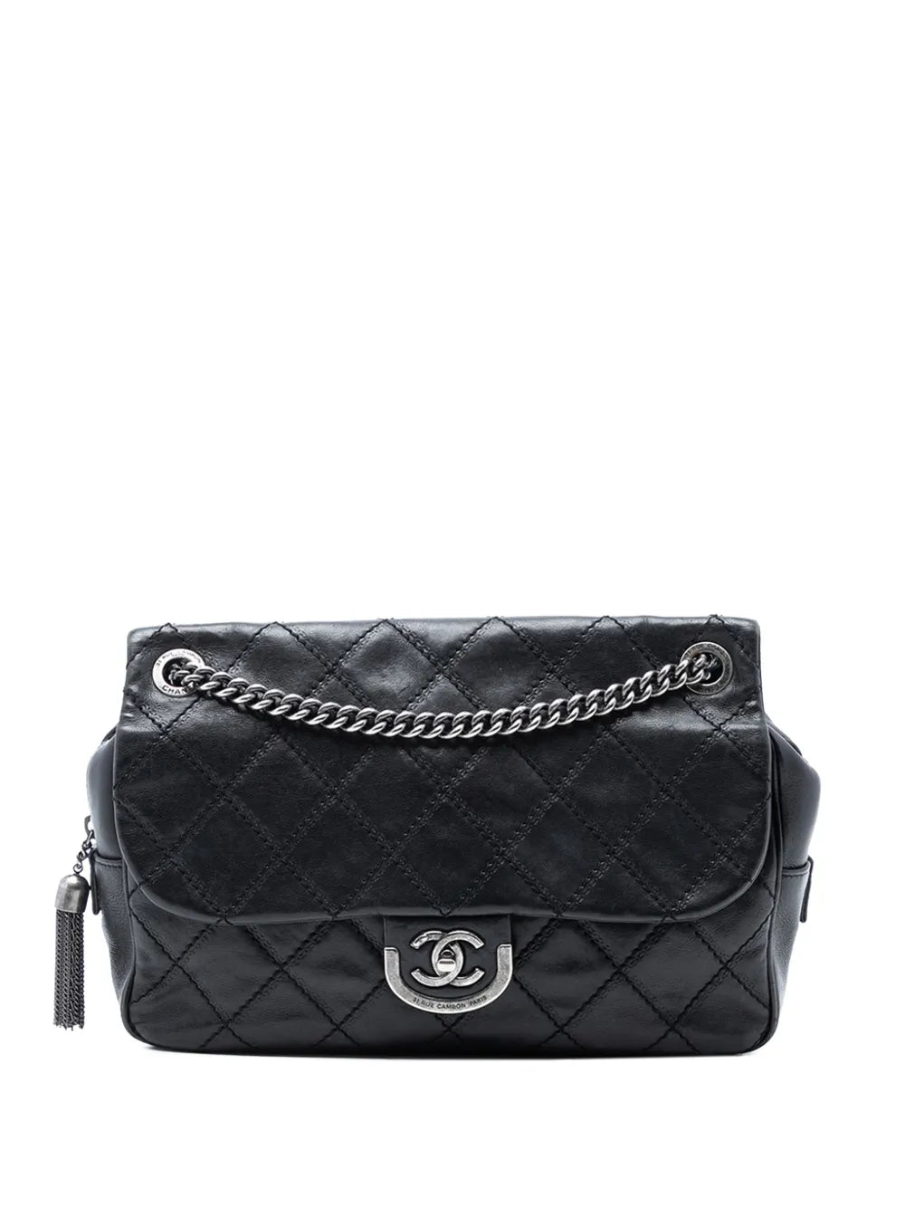 Chanel Pre Owned 2013 2014 Paris Edinburgh Jumbo Quilted Calfskin Coco Sporran Flap Shoulder Bag