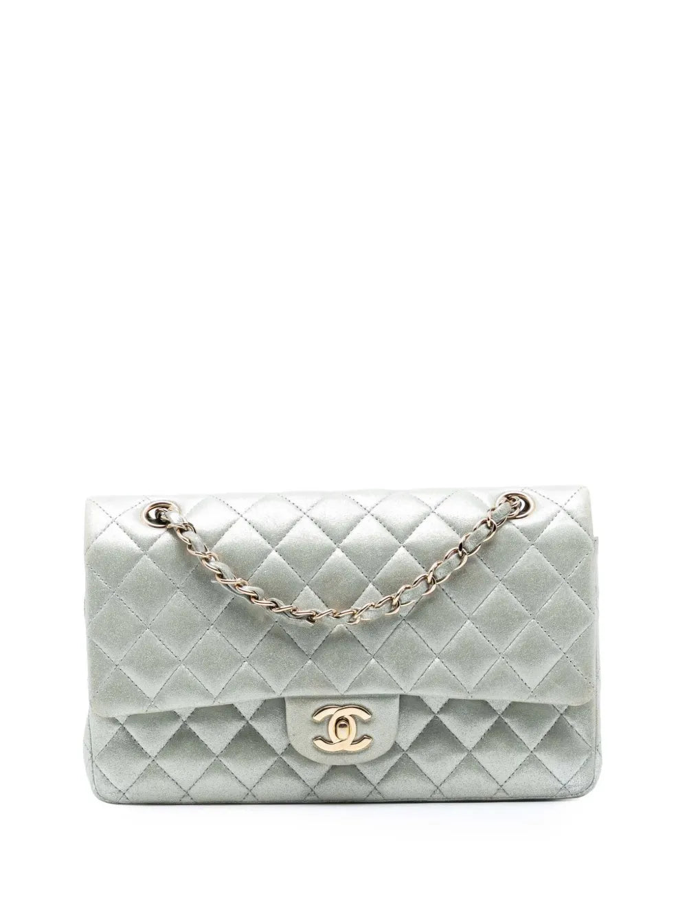 Chanel Pre Owned 2011 Medium Classic Iridescent Lambskin Double Flap Shoulder Bag