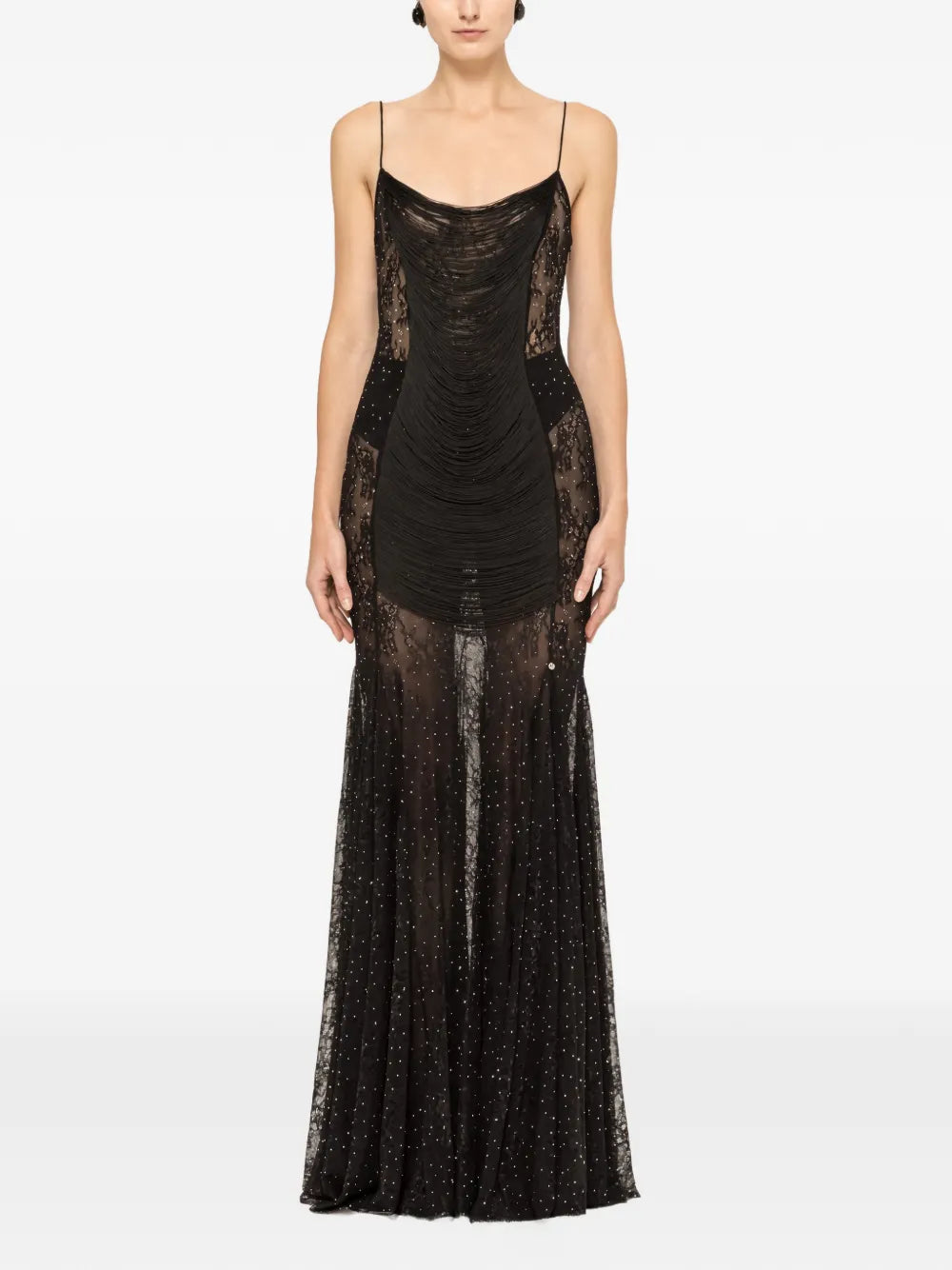 Nissa Fringed Lace Maxi Dress