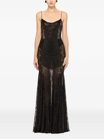 Nissa Fringed Lace Maxi Dress
