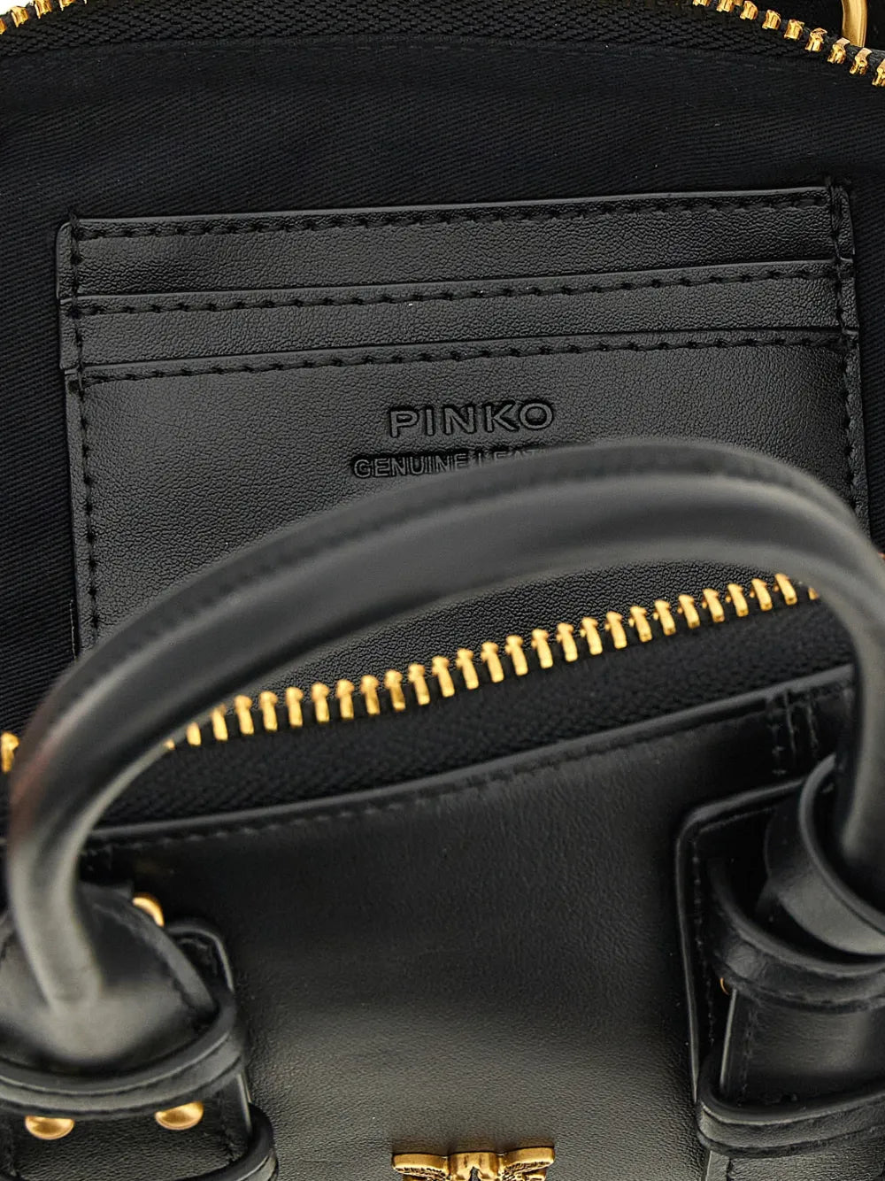 Pinko Small Escape Love Birds Leather Shoulder Bag