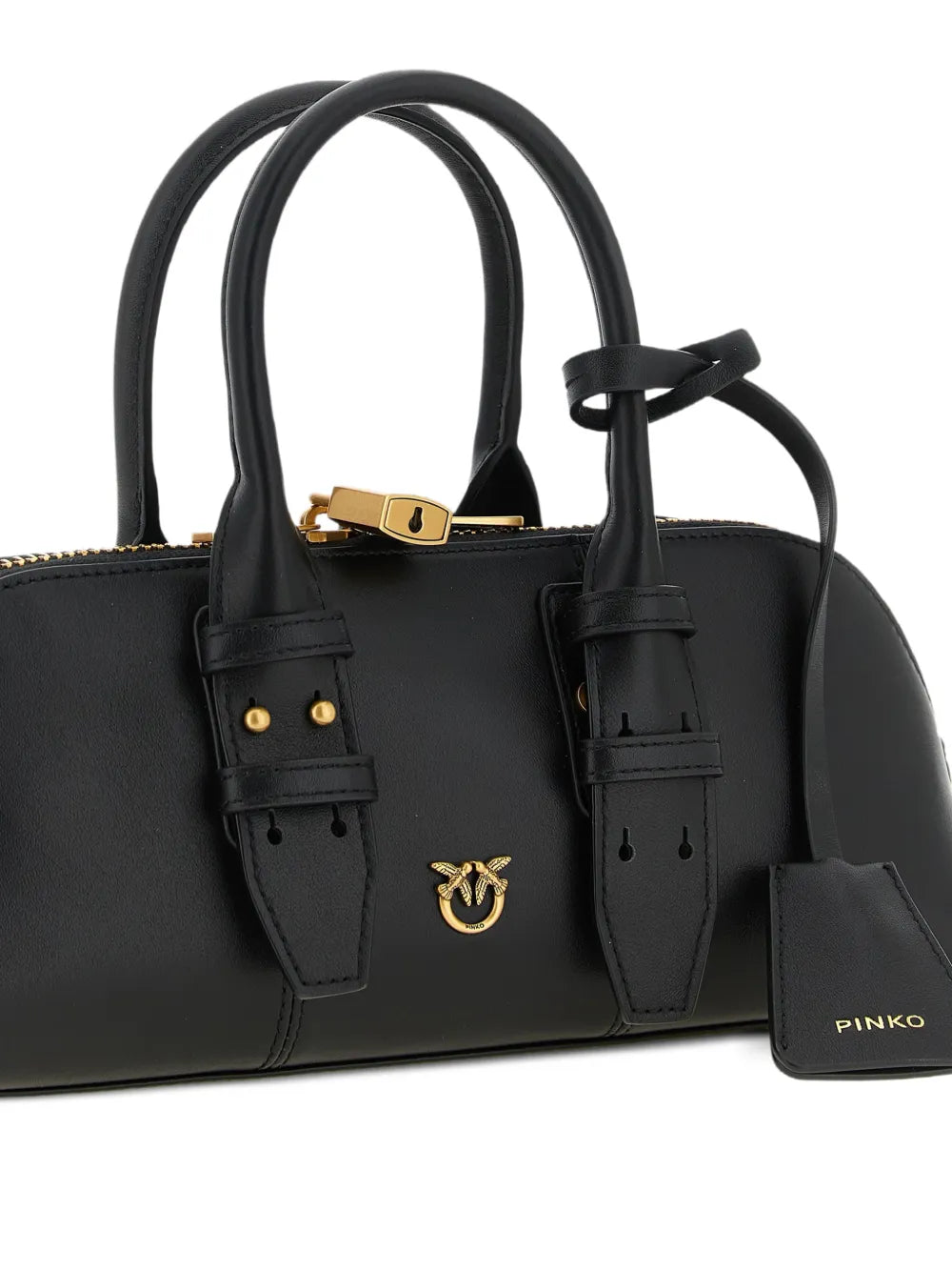 Pinko Small Escape Love Birds Leather Shoulder Bag