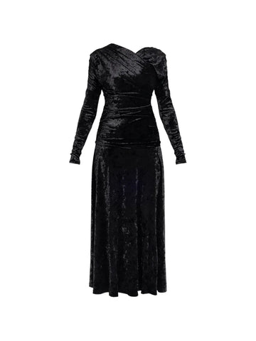 Ganni Draped Long Sleeved Maxi Dress