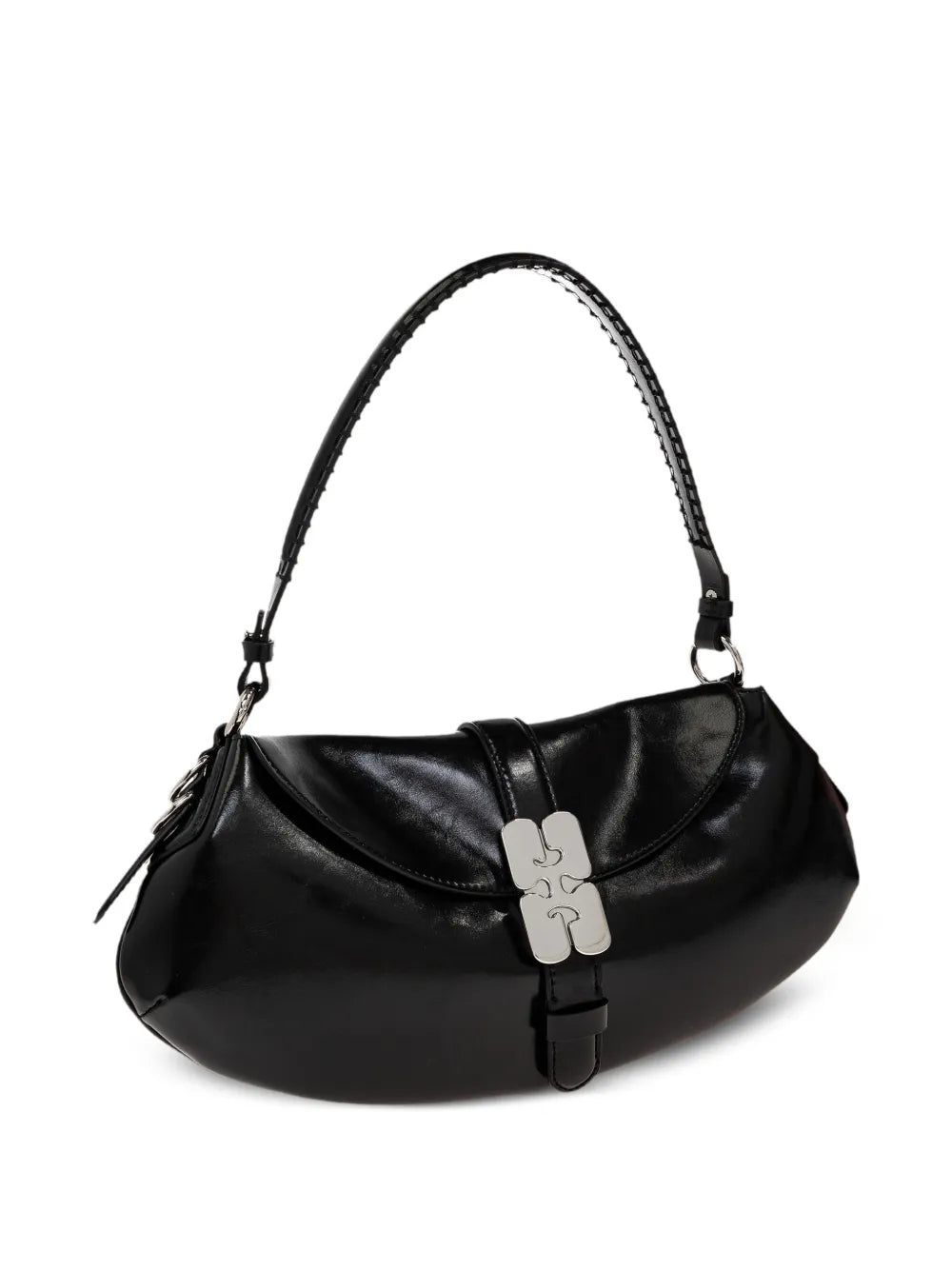 Ganni Logo Buckle Shoulder Bag