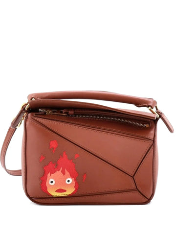 Loewe Pre Owned Spirited Away Otori Sama Puzzle Bag Printed Leather Mini Shoulder Bag