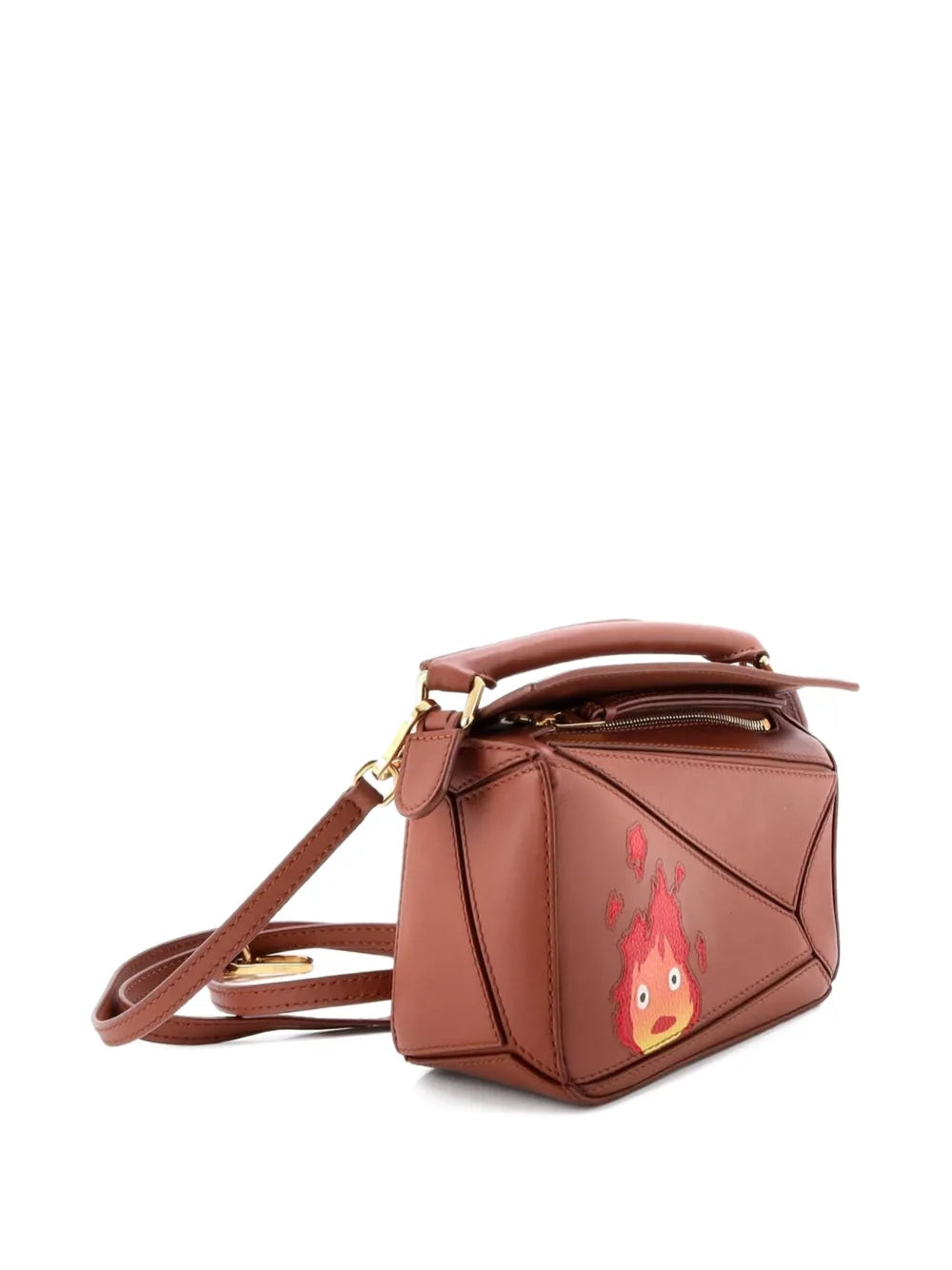 Loewe Pre Owned Spirited Away Otori Sama Puzzle Bag Printed Leather Mini Shoulder Bag