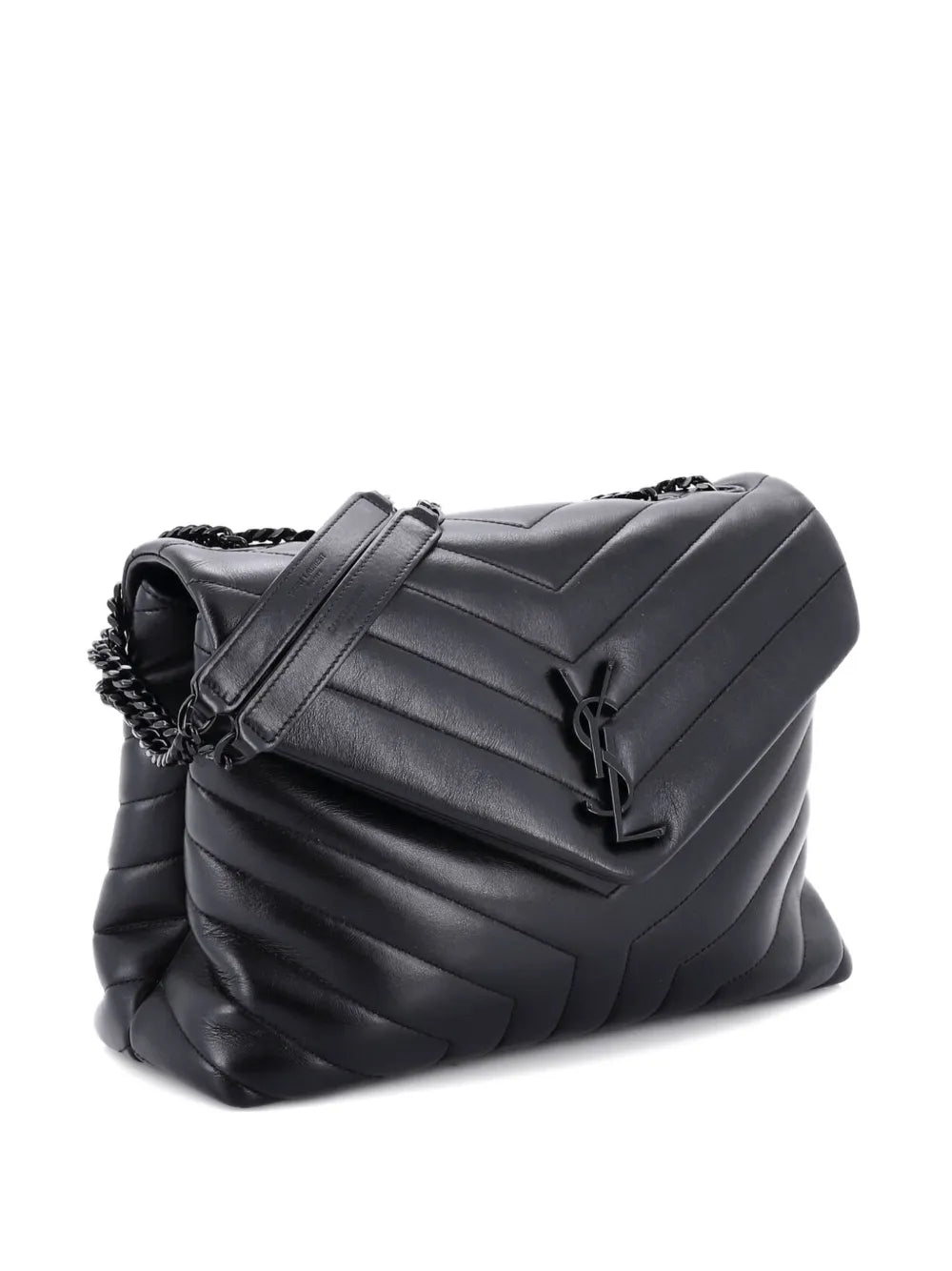 Saint Laurent Pre Owned Loulou Matelasse Chevron Leather Medium Shoulder Bag