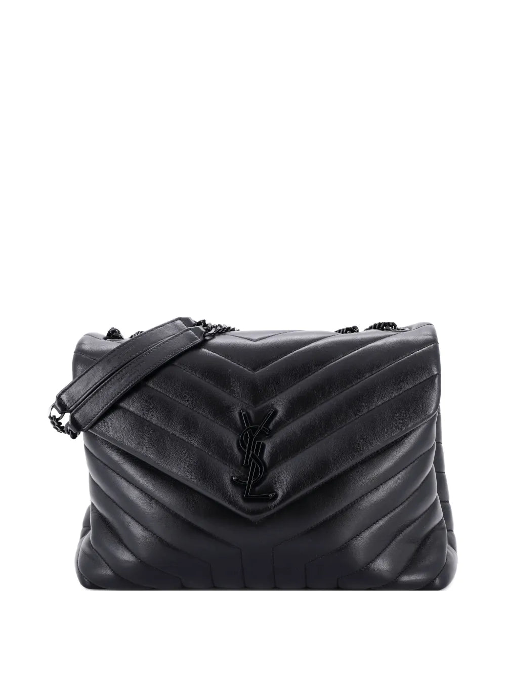 Saint Laurent Pre Owned Loulou Matelasse Chevron Leather Medium Shoulder Bag