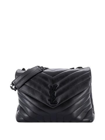 Saint Laurent Pre Owned Loulou Matelasse Chevron Leather Medium Shoulder Bag