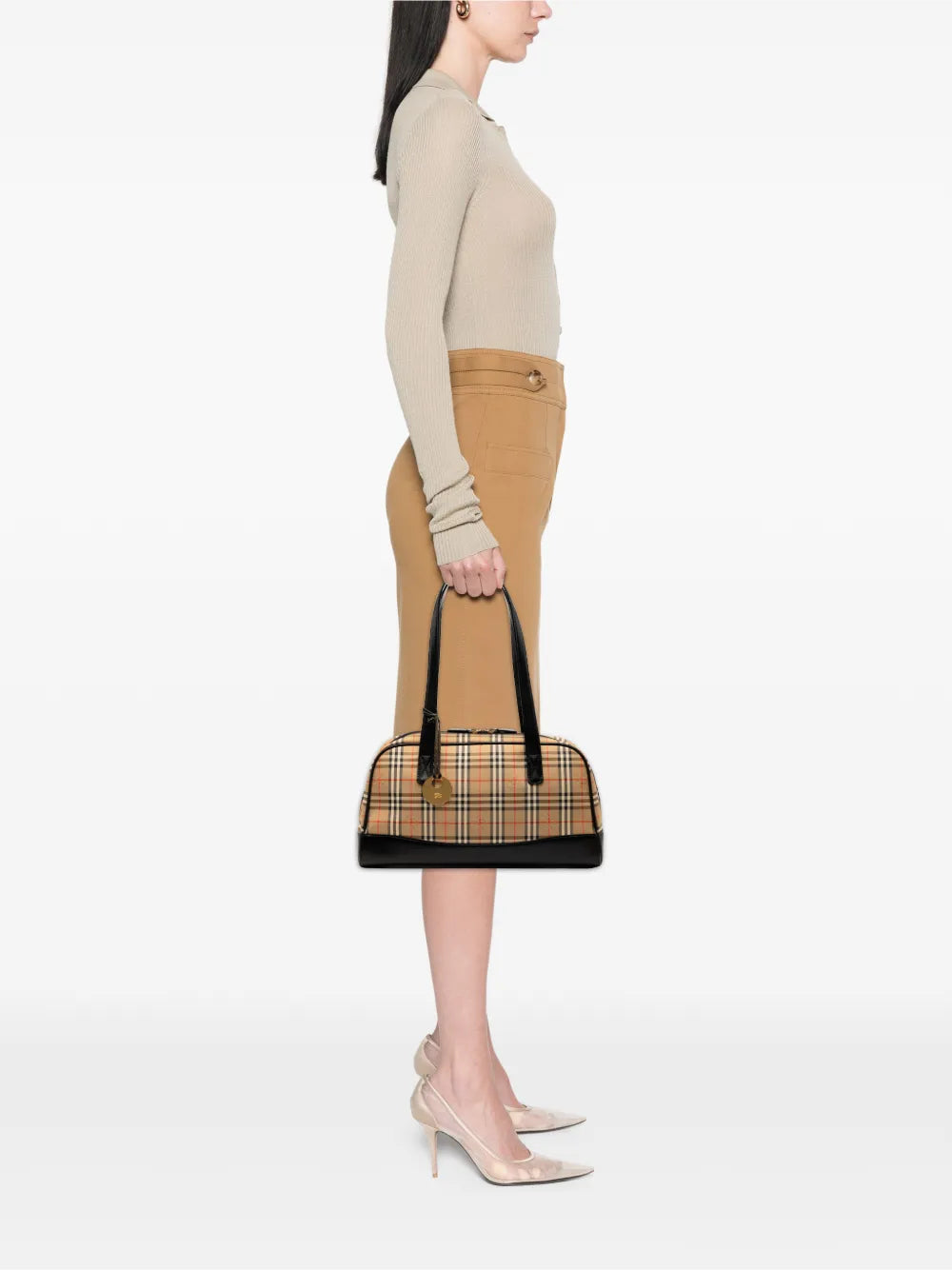 Burberry Pre Owned 2000 2017 Haymarket Check Canvas Shoulder Bag