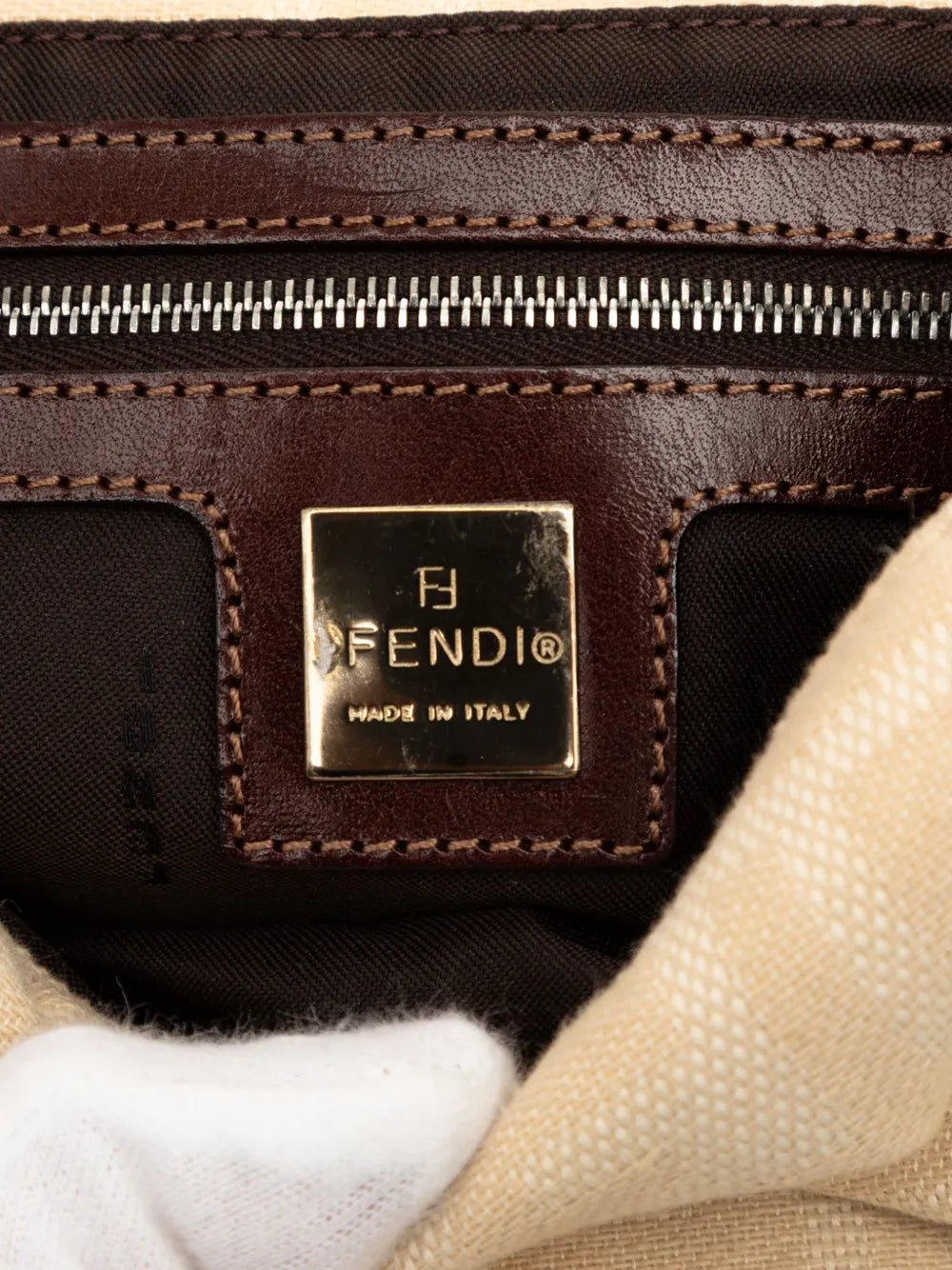 Fendi Pre Owned 2000 2010 Zucca Canvas Baguette Shoulder Bag