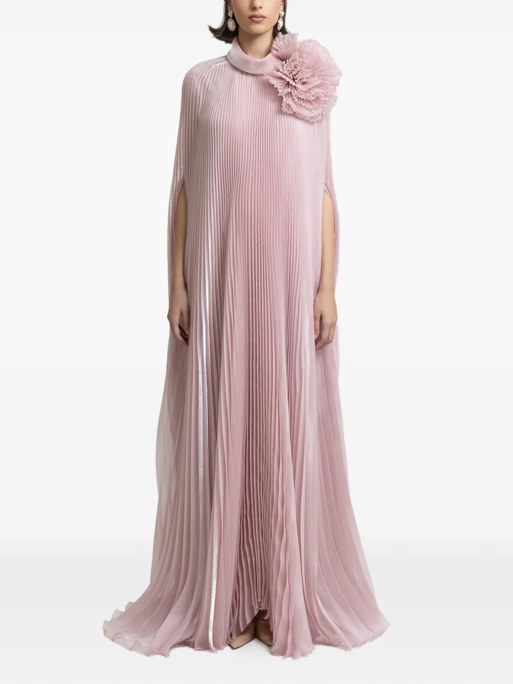 Gemy Maalouf Draped Flower Maxi Dress
