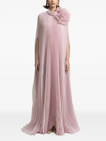 Gemy Maalouf Draped Flower Maxi Dress