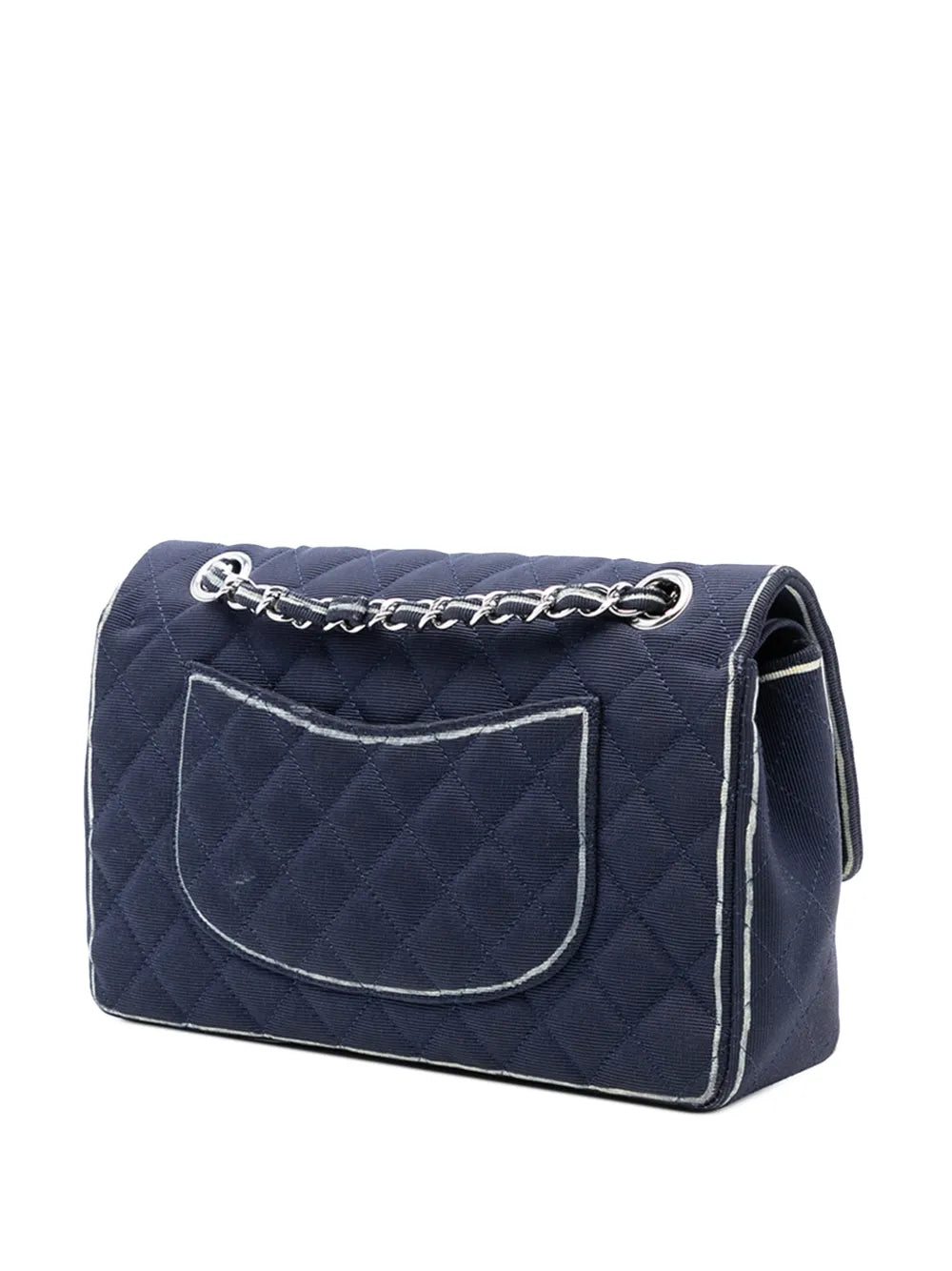 Chanel Pre Owned 2014 Medium Classic Printed Grosgrain Double Flap Shoulder Bag