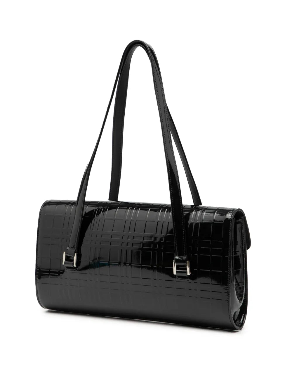 Burberry Pre Owned 2000 2017 House Check Embossed Patent Shoulder Bag