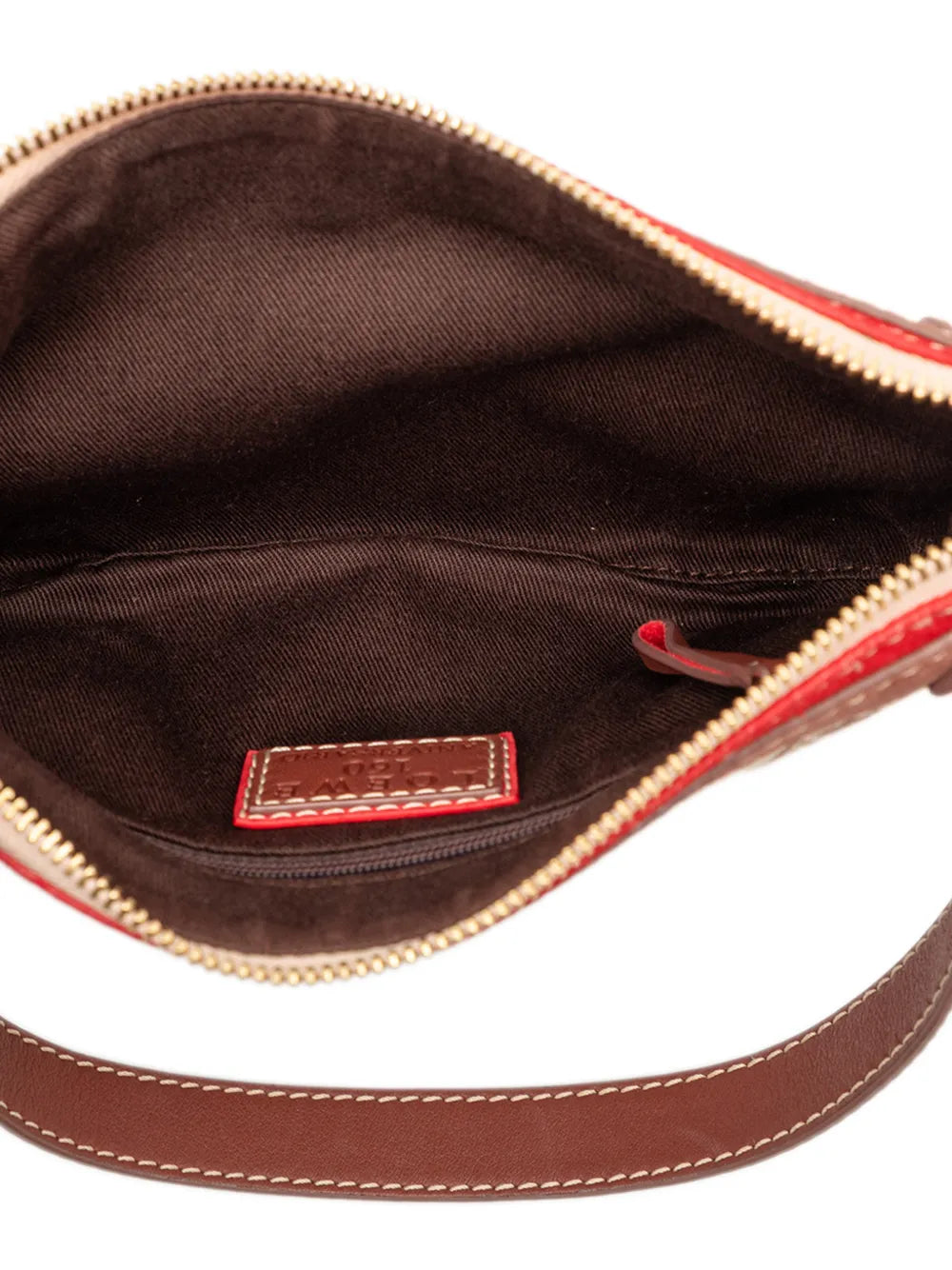 Loewe Pre Owned 2006 160Th Anniversary Suede Trimmed Canvas Shoulder Bag