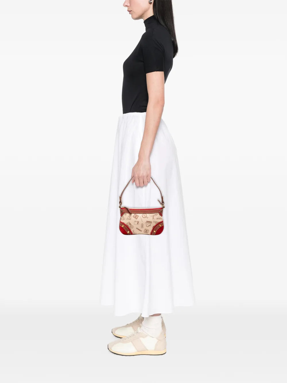 Loewe Pre Owned 2006 160Th Anniversary Suede Trimmed Canvas Shoulder Bag